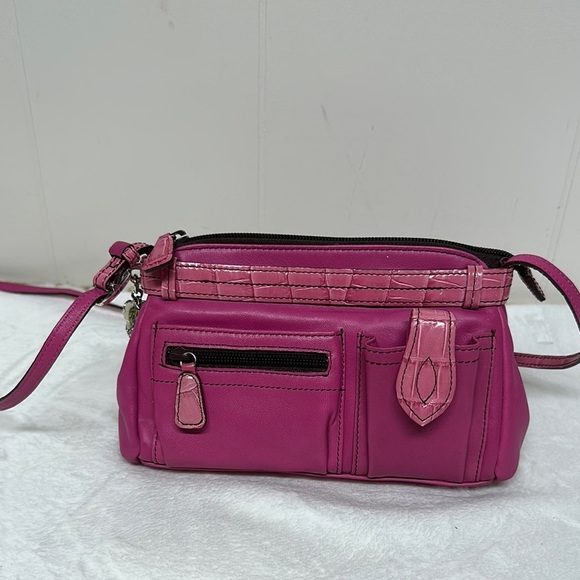 Brighton Beautiful Pink leather crossbody bag with bag charms - Picture 3 of 13